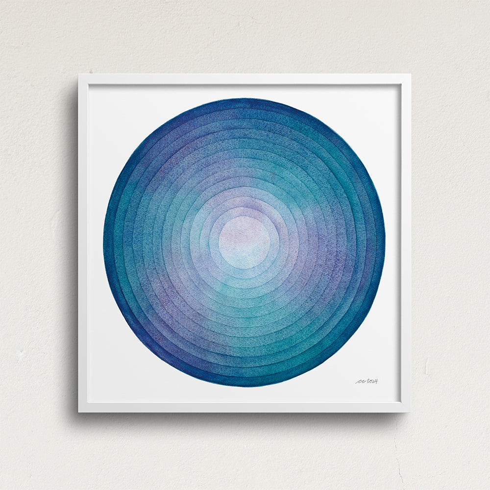 "Stacking Pools" Modern Watercolor Art Print
