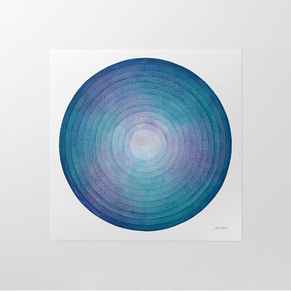 "Stacking Pools" Modern Watercolor Art Print