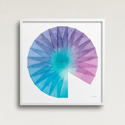 "Stained Glass Fan 2" Modern Watercolor Art Print