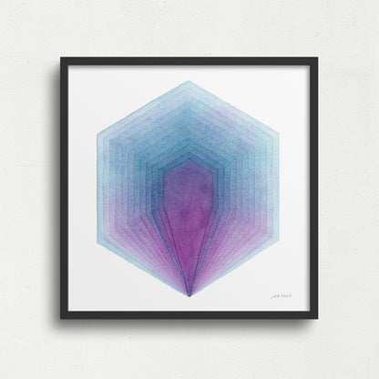 "Glass Hydrangea" Modern Watercolor Art Print