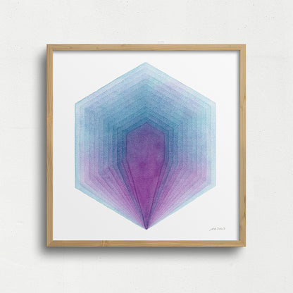 "Glass Hydrangea" Modern Watercolor Art Print