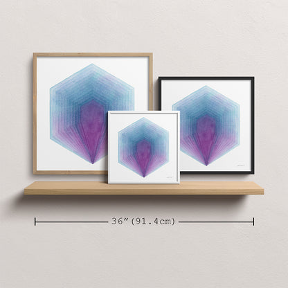 "Glass Hydrangea" Modern Watercolor Art Print