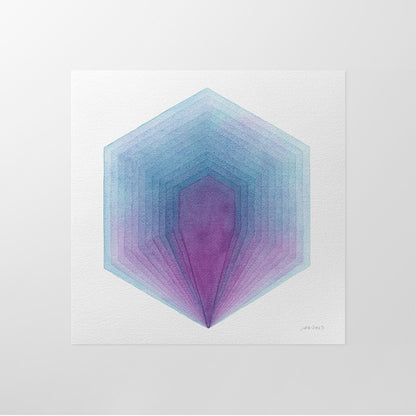 "Glass Hydrangea" Modern Watercolor Art Print